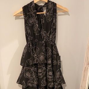 Lulu’s - Blooming Kiss Black Floral Print Tiered Maxi Dress